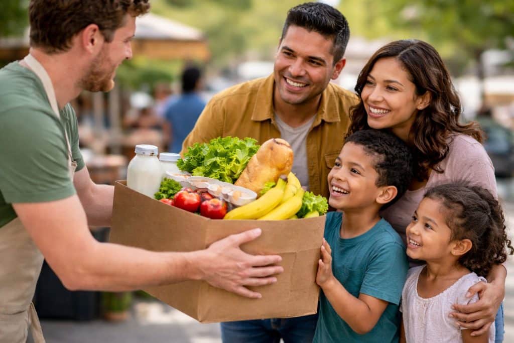 Food distribution bringing joy to families